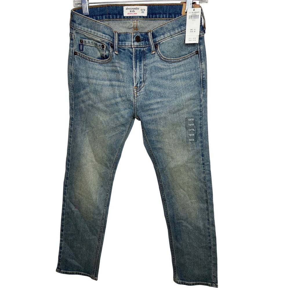 Abercrombie Kids Skinny Jeans Medium Wash Denim Boys Size 13/14 NWT‎